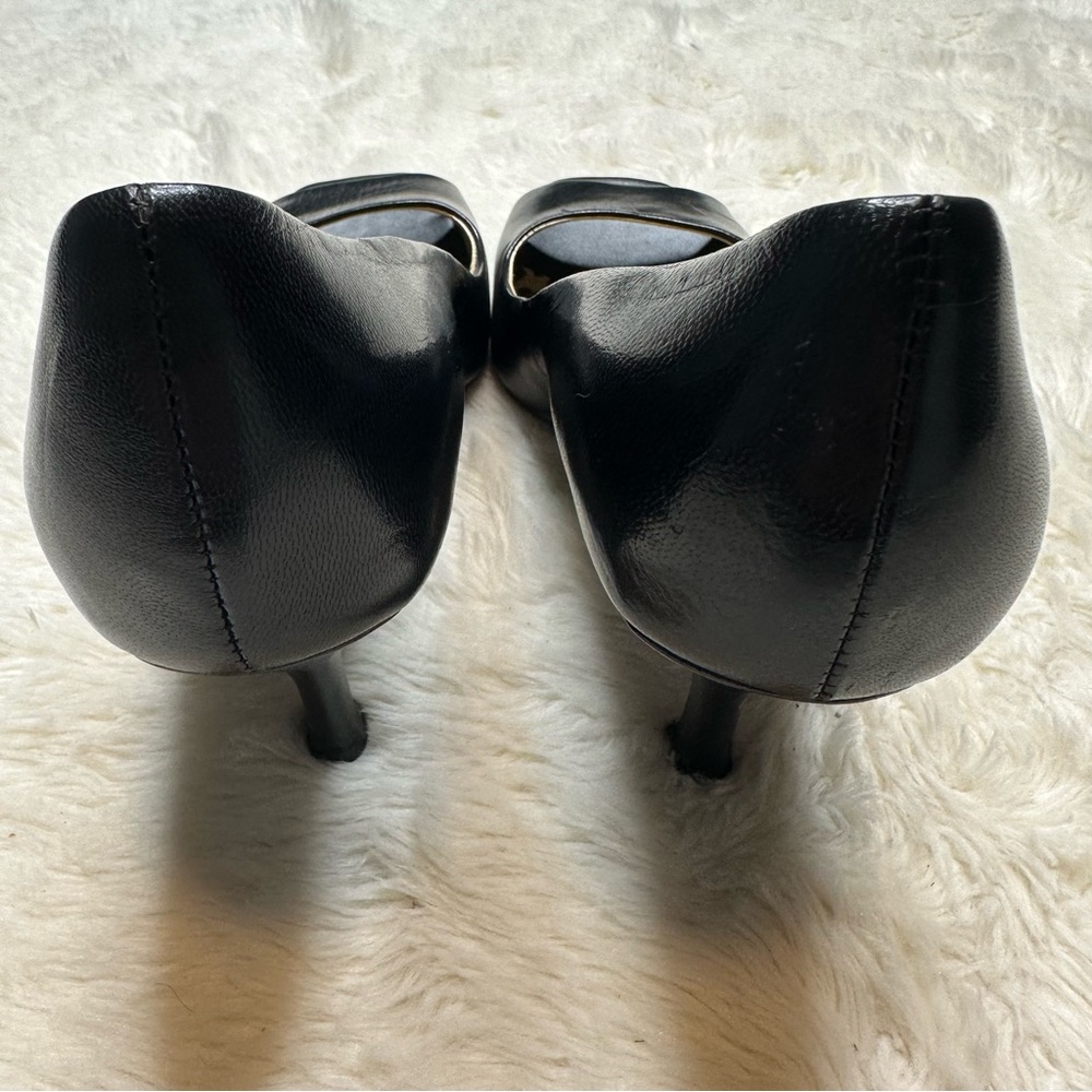 Tahari Peep-Toe Heels Black & Leopard Print Size 9.5 - Picture 4 of 16